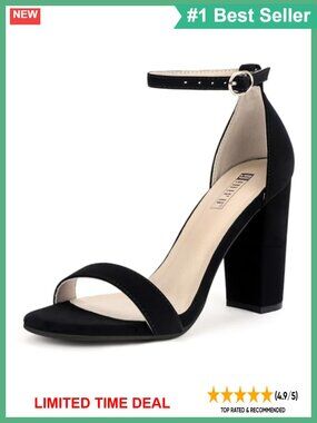Chunky High Heel Sandals Open Toe Ankle Strap Wedding Prom Dress Shoes